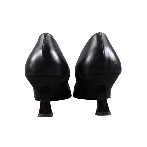 Charles David Shoes Womens 6 Pump Heels Leather Black Spool Square Toe Fashion - Picture 5 of 15